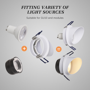 Foco LED moderno Marco de luz Aluminio IP20 Cubierta de montaje de luz de techo Módulo de luz descendente Anillo de montaje para sala de estar - Product Image 5