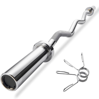 Barre de musculation EZ Curl Dinuo de 1,2 m (47 po) avec 2 roulements, en acier allié chromé, pour entraînement de force en salle de sport, poids libre