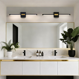 Wall Lamp Minimalist Black Gold Copper <b>LED</b> Remote Dimmable Wall Mounted For Living Room Bedroom <b>Vanity</b> - Product Image 2