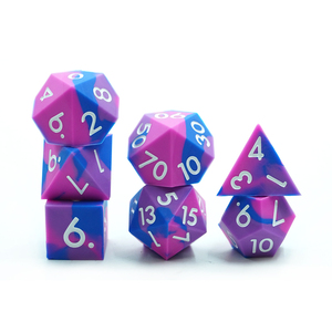 7 pièces Silicone mdn dés ensemble mdn table <span class=keywords><strong>RPG</strong></span> jeux Sharp Edge Squishy caoutchouc 3 couleurs mélange 16mm taille - Product Image 2