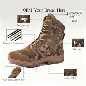 Scarponi Tattici Mimetici di Alta Qualità per Uomo e <span class=keywords><strong>Donna</strong></span>, Suola in Gomma Antiscivolo, Traspiranti con Cerniera Laterale, Scarpe da Escursionismo Outdoor - Product Image 2