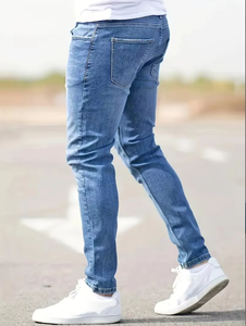 Pantalones Vaqueros Ajustados Elásticos de Estilo Americano para <span class=keywords><strong>Hombre</strong></span>, Cintura Media, Corte Lápiz, Casuales - Venta al por Mayor Directa de Fábrica, Servicio Personalizado OEM/ODM - Product Image 1