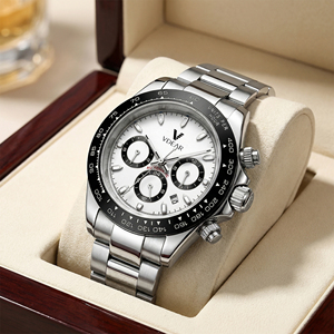 Montres de luxe japonaises de haute qualité pour homme, montres sport <span class=keywords><strong>chrono</strong></span> à quartz avec lunette en acier, mouvement japonais - Product Image 1
