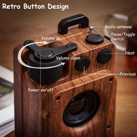 Mini radio stéréo portable rétro sans fil avec bouton de commande pour haut-parleur, idéal pour la maison, les soirées et les événements.