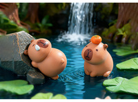 Figurines de Capybara en micro-paysage, jouets créatifs et mignons, petites décorations en résine en forme de haricot pour bureaux et voitures