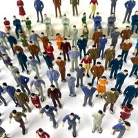 Figuras de Personas en Poses de Pie y Sentadas, Escala HO y N, Multiescala, para Maquetas Arquitectónicas, Dioramas y Escenografía