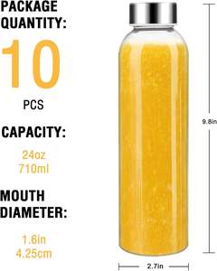 Wholesale Custom Logo 600ml 750ml 1000ml Wide Mouth Borosilicate <b>Glass</b> <b>Water</b> Drinking <b>Bottle</b> for Juice - Product Image 3