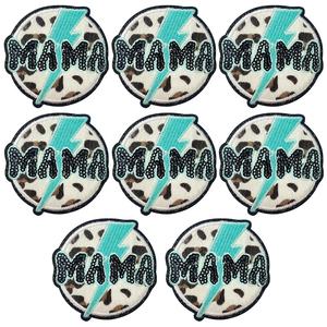 Fête des mères cadeaux en gros vêtements personnalisés patch <span class=keywords><strong>mama</strong></span> broderie patch cowgirl mamans patch fer sur Pour Chapeaux Casquettes T Shirt Jean - Product Image 2