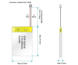 Batería de Polímero de Litio de 3.7v 502535 052535 400mah para Altavoz - Product Image 6