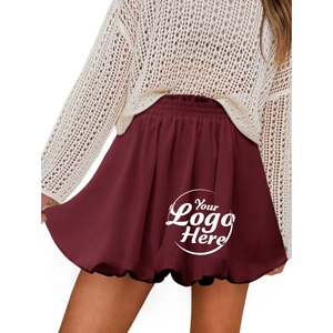Women's High Waist Denim Shorts with Ruffled Pockets Casual Mini Skirts Bubble <b>Skorts</b> Inspired by Tennis Team - Product Image 1