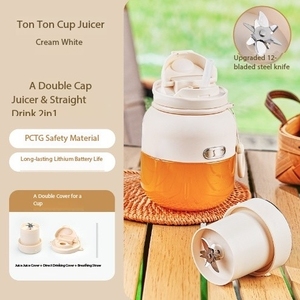 Mixeur Portable avec Double Couvercle, Mini Tasse Mélangeuse Multifonctionnelle pour Dortoir Étudiant, Rechargeable par USB, Nettoyage Automatique - Product Image 5