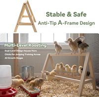 Perchoir en bois naturel pour poussins, barre de repos en bois pour poussins, base stable en A, pour couveuse et enclos d'éducation