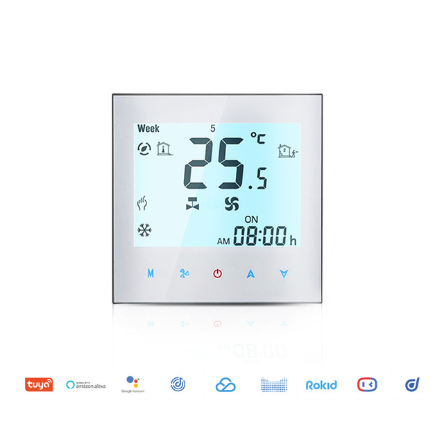 Dual-Use Smart Wifi Thermostat for Central Air Conditioning Floor Heating Multi-Protocol Compatibility Fan Service Equipment