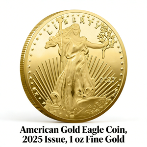 Pièce de collection commémorative en métal plaqué or et argent bicolore 3D Aigle de la Liberté Américaine 2025 - Product Image 2