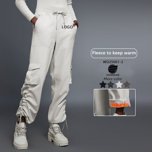 Xsunwing, новый дизайн, большие размеры, женские прямые широкие брюки, флисовые свободные Роскошные спортивные штаны, женские спортивные штаны для бега, WD25001-2 - Product Image 1