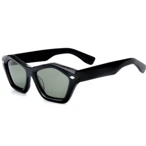 Sunglasses High Quality Thick Material Acetate Sunglasses For Unisex Retro Vintage Sunglasses Cat Shape Acetate Sunglasses 2023
