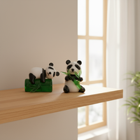 Décoration de table personnalisée, cadeau artisanal, artisanat en verre de Murano, figurine d'animal de la forêt, panda, vente en gros