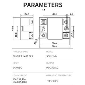 KANE SSR-75VD SCR-75VD однофазный твердотельный регулятор напряжения релейный модуль PID контроль температуры FOTEK твердотельное реле - Product Image 3