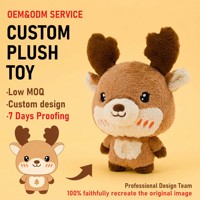 Jouet en peluche de Noël personnalisé à réponse rapide, fabrication OEM/ODM, renne en peluche doux, personnage de dessin animé sur mesure