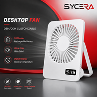Ventilateur de bureau portable rechargeable USB, ventilateur de table, batterie 2000 mAh, ultra fin, silencieux, ventilateur personnel de refroidissement, OEM ODM, logo personnalisé