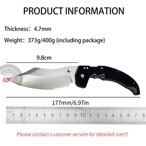 Cuchillo Plegable Industrial de Acero Inoxidable HL Personalizable OEM, Hoja 8Cr13 Sheepsfoot, Mango G10, Cuchillo de Camping DIY - Product Image 2