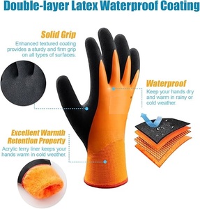 Gants d'hiver imperméables à double revêtement en <span class=keywords><strong>latex</strong></span>, résistants au vent, pour travaux extérieurs, entreposage frigorifique et déneigement - Product Image 2