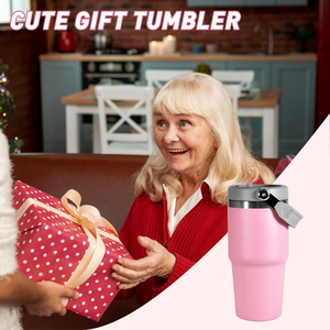 Bouteilles d'eau roses mignonnes pour enfants, gobelet isotherme de 20 oz avec logo personnalisé, gobelet pour enfants avec poignée, tasse thermos sous vide de dessin animé pour l'extérieur - Product Image 4