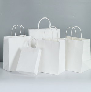 Sacs d'emballage pharmaceutiques en papier kraft biodégradable recyclable avec logo personnalisé imprimé, poignée en corde de coton, offset - Product Image 5