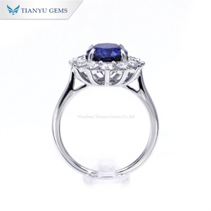 Tianyu Gems Zafiro Piedras preciosas 3ct Mayorista Proveedores Moissanite VVS Moissanite Anillo Compromiso - Product Image 3