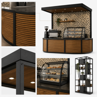 Kiosque de luxe en bois pour centre commercial, présentoir à desserts, comptoir personnalisé pour café et bubble tea