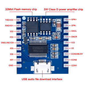 Mô-đun âm thanh máy nghe nhạc MP3 <span class=keywords><strong>mini</strong></span> DY-SV17F với IO kích hoạt USB tải xuống mô-đun giọng nói Flash-Sản phẩm ICS <span class=keywords><strong>Mini</strong></span> - Product Image 3