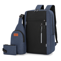 Lot de 3 sacs à dos pour ordinateur portable en gros – Ensemble multifonctionnel en Oxford pour homme, sac de voyage décontracté avec port USB