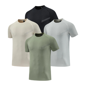 T-shirt décontracté pour homme, idéal pour la gym et le fitness, 180 GSM, polyester et élasthanne, épais, pour l'été, personnalisable avec logo, pour le fitness estival - Product Image 1