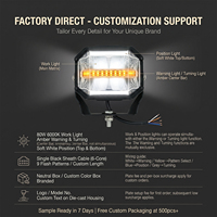 Feux LED ECE E-mark pour camions lourds, lumière blanche ambre dynamique DRL 12V 24V, rampe LED supplémentaire 5 pouces pour Scania DAF MAN