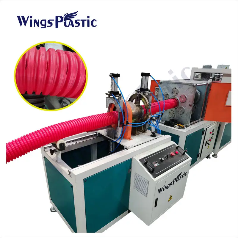 Ligne de production automatique d'extrusion de tuyau flexible en plastique PP PE PVC ondulé à paroi unique de grand diamètre faisant des extrudeuses de machine