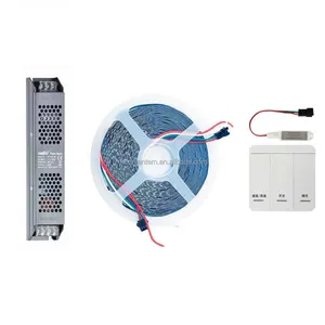 10 미터 풀 세트 스마트 쫓는 LED 스트립 빛 2835 120led/m 24V WS2811 IC LED 스트립 원격 컨트롤러 전원 공급 키트