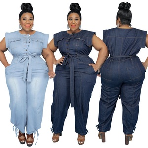 Women's plus size jean rompers Clearance