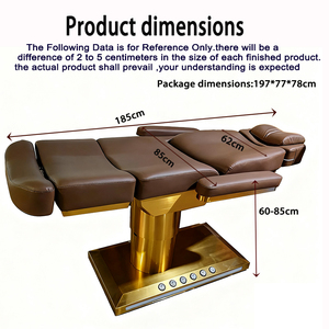 Camas con Altura Ajustable, Base Dorada, Control con Pedal, Muebles para Salón de Belleza, Mesa de Masaje Eléctrica, Cama de Belleza Facial - Product Image 6
