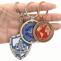 Llavero Metálico Giratorio Personalizado con Diseño de Dragón, Caballero, Brújula, Escudo y Corazón Grabado, Colgante Chapado, Regalo Promocional al por Mayor