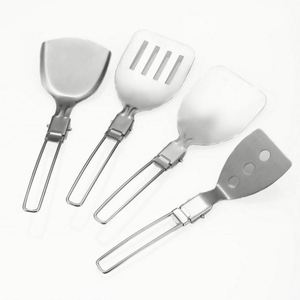 304 Stainless Steel Portable <b>Kitchenware</b> for Outdoor Picnics Camping Stir Frying Spatula Pot Folding Tableware Outdoor Camping - Product Image 1
