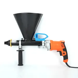 Electric Cement Mortar Spray Gun Portable Cement Caulking Gun with W/Oiler Flat and Round Nozzle