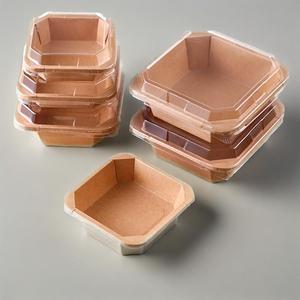 Caja de Almuerzo Desechable al por Mayor de Papel Kraft de Grado Alimenticio, Cuadrada, Octogonal, con Tapa Hermética, Contenedor para Llevar para Restaurante, Sándwiches - Product Image 6