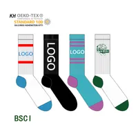 (KH) OEM crew uomini tubo calcetines Personalizza lavorato a maglia ricamato design made ricamo personalizzato logo del cotone di sport calze sportive