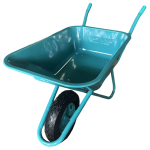 Brouette de chantier en métal robuste, capacité de charge de 160 kg, WB6431, <span class=keywords><strong>roue</strong></span> pleine/pneumatique 4.00-8, capacité d'eau de 96 L, jardin, construction - Product Image 3