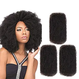 Fabrika fiyat 100% Afro Kinky kıvırcık insan örgü saç toplu Afro Kinky toptan insan saçı Kinky örgü saç Locs için