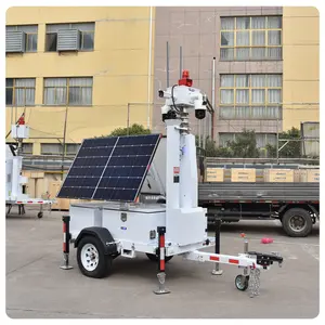 Novo trailer de torre de cctv de vigilância solar lançado com câmeras