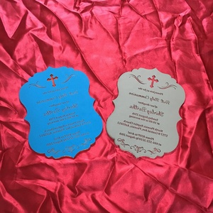 5x7 pouces miroir argenté gravé/miroir doré acrylique carte d'invitation de première <span class=keywords><strong>Communion</strong></span> - Product Image 6