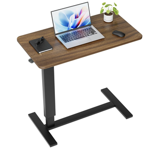 Table de chevet réglable avec roulettes cachées, chariot de bureau <span class=keywords><strong>mobile</strong></span> pneumatique pour ordinateur portable avec <span class=keywords><strong>plateau</strong></span> - Product Image 1