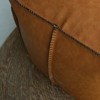 Pouf carré en similicuir marocain, ottoman futon et repose-pieds coussiné pour salon, hôtels et maisons d'hôtes