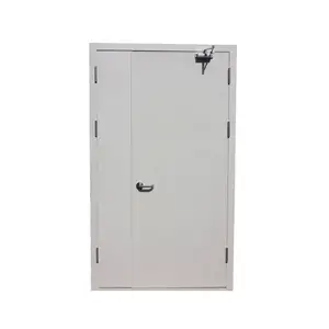 Double Unequal Door Vision/narrow Glass/sidelites Golden House Listed Steel Fire Door